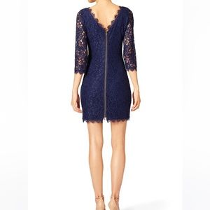 Diane von Furstenberg Navy Lace Zarita Sheath